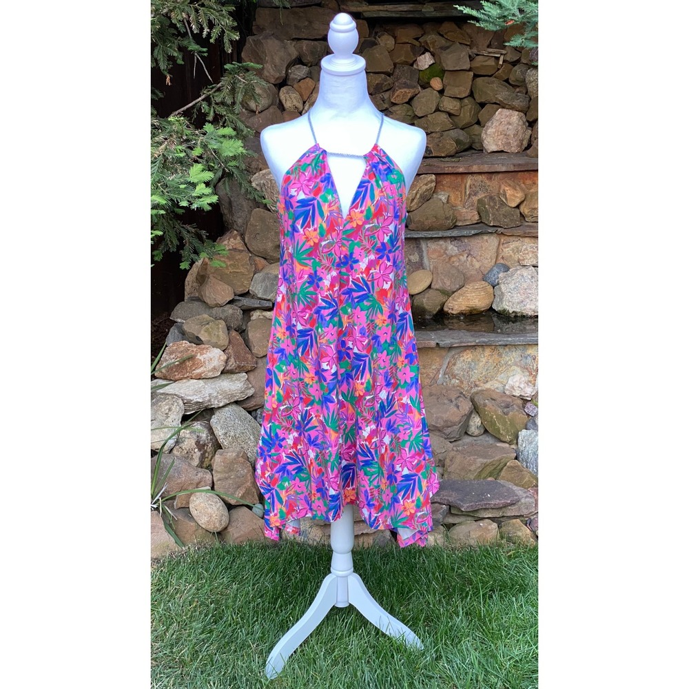 Banana Boat Sundress Size Medium new with tags Mauve Floral UPF 50+ Halter